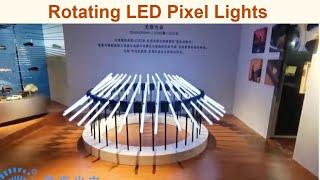 Installation method for the rotating led pixel lights, interactive installation with flexible flux