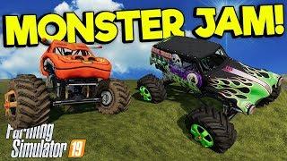 INSANE MONSTER JAM STUNT RACE! - Farming Simulator Multiplayer Gameplay - Monster Truck Mod