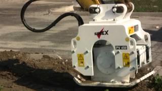 Simex PV vibrating plate compactor for excavator - Roadworks