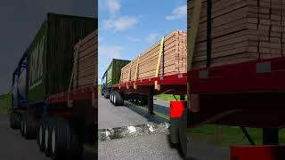 Long Container Trailer Truck vs Speedbump #shorts #ytshorts #trending #viralshorts #gaming #truck #3