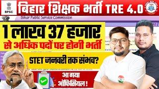 Bihar Teacher Vacancy TRE 4.0 | 137000+ Posts, STET Form, BPSC TRE 4.0, BPSC TRE Latest Update