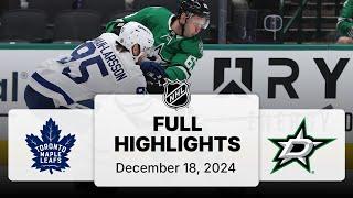 NHL Highlights | Maple Leafs vs. Stars | December 18, 2024