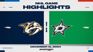 NHL Highlights | Predators vs. Stars - December 12, 2024