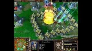 Warcraft 3 replay Blizzard + Flamestrike kills massed critters