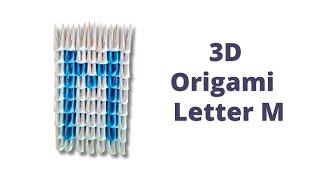 How To Make 3D Origami Letter M | Modular Origami Letter M |  DIY Tutorial