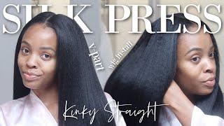 How To Get a *FULL + FLAWLESS* Silk Press  Kinky Straight V-Part Wig Ft. Wiggins Hair 