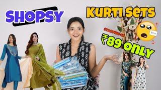 ₹89 ka Kurti?| *Shopsy* Kurti Sets| Everything is under ₹500| #shopsy  #kurtiset #kurti #haul