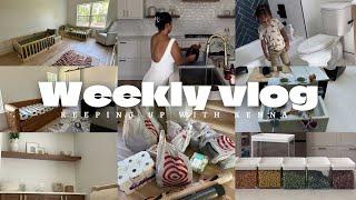 Weekly Vlog: come shop with me + decorating the boys bedroom + grocery haul ideas+ trying vegan food