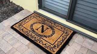 Frontgate Hudson Monogrammed Coco Door Mat