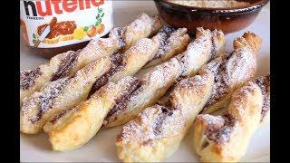 TORCIGLIONI DI PASTA SFOGLIA ALLA NUTELLA || Dolci Facili e Veloci