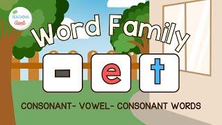 -ET Word Family | PRACTICE READING CVC WORDS |  Learn How To Read | Reading 3-Letter Words