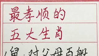 老人言：最孝顺的五大生肖 #硬笔书法 #手写 #中国书法 #中国語 #毛笔字 #书法 #毛笔字練習 #老人言 #派利手寫