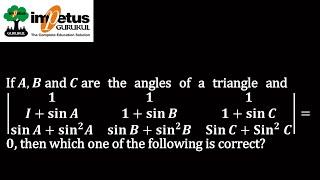 If A,B and C are the angles of a triangle and #determination | Impetus Gurukul