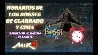 Mir4⏱️​Horarios de los bosses de cuadrado y cima⏱️​