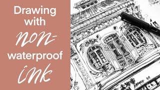 How to draw with non-waterproof ink with beautiful results