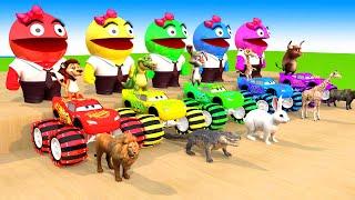 5 Giant Ms Pacman, Duck, Cow, Lion, Crocodile, Rabbit, Giraffe, Transfiguration funny animal 2023