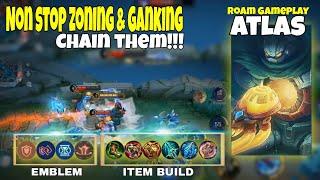 Atlas Best Build and Emblem 2024 | Non stop Tank Atlas Settup - MLBB Roam Gameplay - MLBB