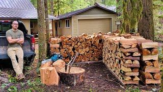 3 Day Solo Firewood Haul at My Cabin in the Woods