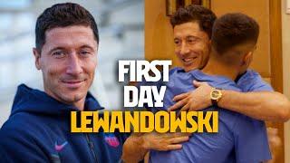 LEWANDOWSKI: FIRST HOURS AS A BARÇA PLAYER (TEAM MATES MEETING)