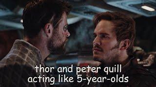 thor and peter quill behaving like 5 year olds