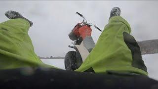 Riding a 3-Wheeler on Frozen Lakes! (wheelies and crashes...)