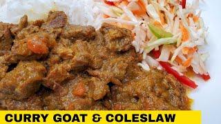 HOW TO COOK CURRY GOAT & JAMAICAN STYLE COLESLAW