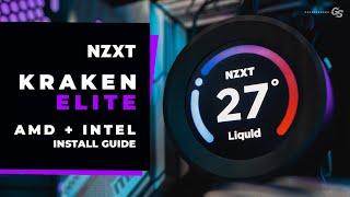 HOW TO Install NZXT Kraken Elite 240/360 RGB on AMD AM4,AM5 & Intel LGA 115x, 1200, 1700