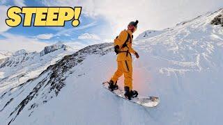 Snowboarding Steep Off-Piste Terrain In Austria