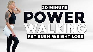 5000 STEPS 30 MIN POWER WALKING WORKOUT for WEIGHT LOSS - Full Body Fat Burn Knee Friendly