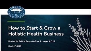 How to Start & Grow a Holistic Health Business