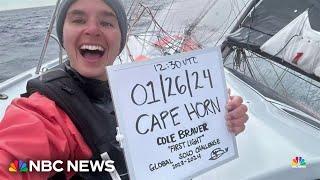 Sailor Cole Brauer poised to become first American woman to solo race non-stop around the world