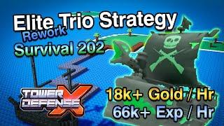 Elite Rework Trio Strategy on a HARD Map in Tower Defense X