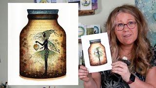 Starr in a Jar, A Sticker Stencil Tutorial by Tracey Dutton - A Lavinia Stamps Tutorial