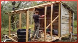 Homme Construit Cabane En Bois DIY Incroyable En Forêt Du Début À La Fin | @MatthiasCabinChronicles