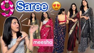 Meesho Affordable Saree Haul under rs 800 / Try on Haul / Party Wear Saree Haul / Rajveerpunni