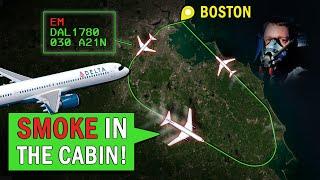 Smoke Onboard after Takeoff | Delta A321 Emergency Return to Boston!