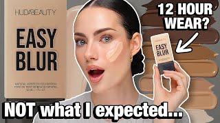 I TRIED HUDA BEAUTY'S VIRAL EASY BLUR FOUNDATION...HONEST REVIEW + 12 HOUR WEAR TEST!