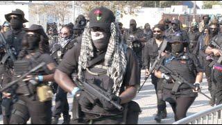 All-Black "NFAC" militia marches in Lafayette, Louisiana, two shots fired from outside group