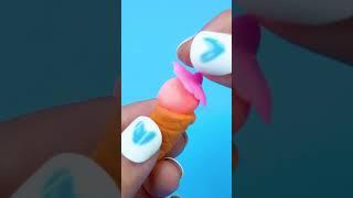  DIY Making cute miniature ice cream cone from polymer clay #shorts