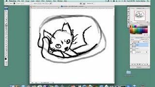 How to Draw a Cat on Photoshop : Basic Drawing in Photoshop