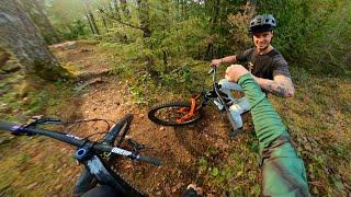 Chasing Steve Vanderhoek Down a very Steep Trail