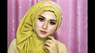 TUTORIAL MAKE UP AND HIJAB SEGI FOUR SIMPLE LUXURY, POLLUTION HEAVEN, HIJAB KNDANGAN, HIJAB WISUDA