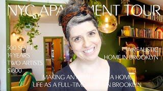 NYC Apartment Tour | 500 Sq Ft | $1800: 14 Years of Artist Living in Brooklyn Creating a Home in NYC