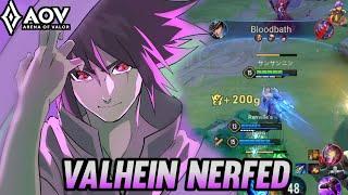 AOV : VALHEIN NERFED NEW PATCH GAMEPLAY - ARENA OF VALOR LIÊNQUÂNMOBILE ROV