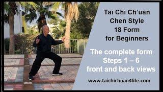 Chen style 18 Form Tai Chi Ch’uan - Steps 1 -6 with front and back views