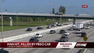 Palm Beach County deputy strikes, kills pedestrian crossing I-95 while on duty