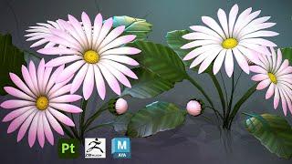 Stylized Flowers with Autodesk Maya 2025, Zbrush, and Substance 3D Painter