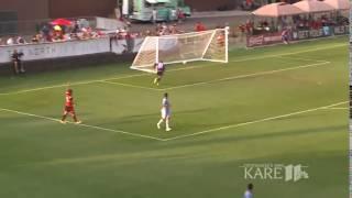 Minnesota United's Goalkeeper throws the ball into his own net