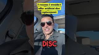 ￼3 reasons I would not offer Disc replacement #arthroplasty  #Spine #Surgery #Neurosurgery #medical