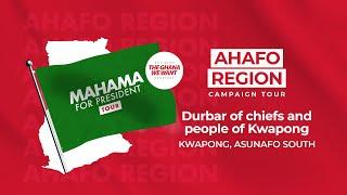 WATCH LIVE |⁠ ⁠Durbar of chiefs and people of Kwapong [Asunafo South] | #Mahama4change2024 Campai…